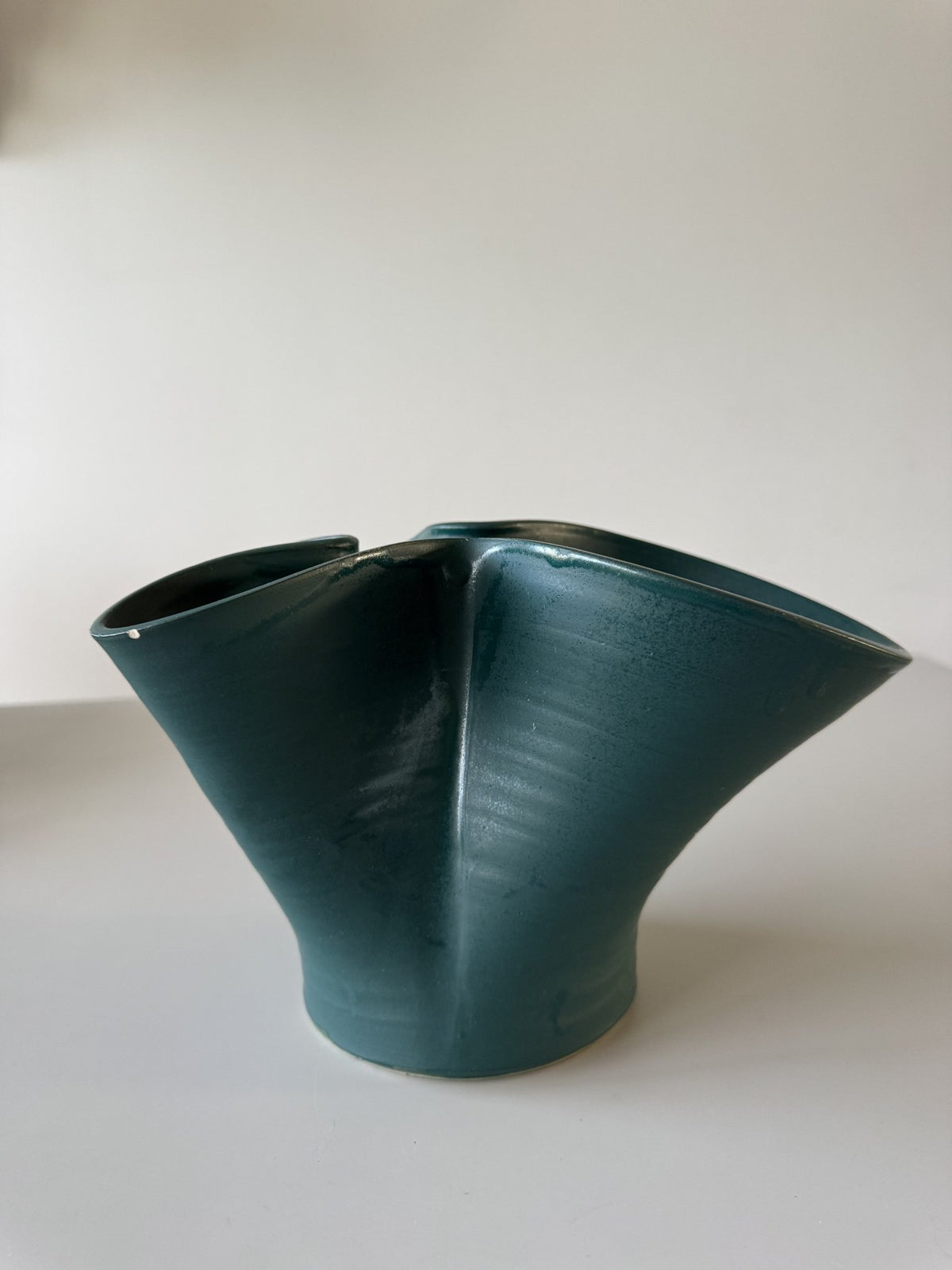Petroleumsblå vase – billede 3 af 7